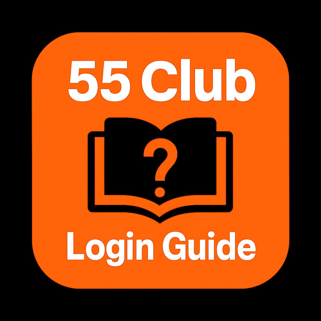 A professional badge representing the 55 Club Login Guide.