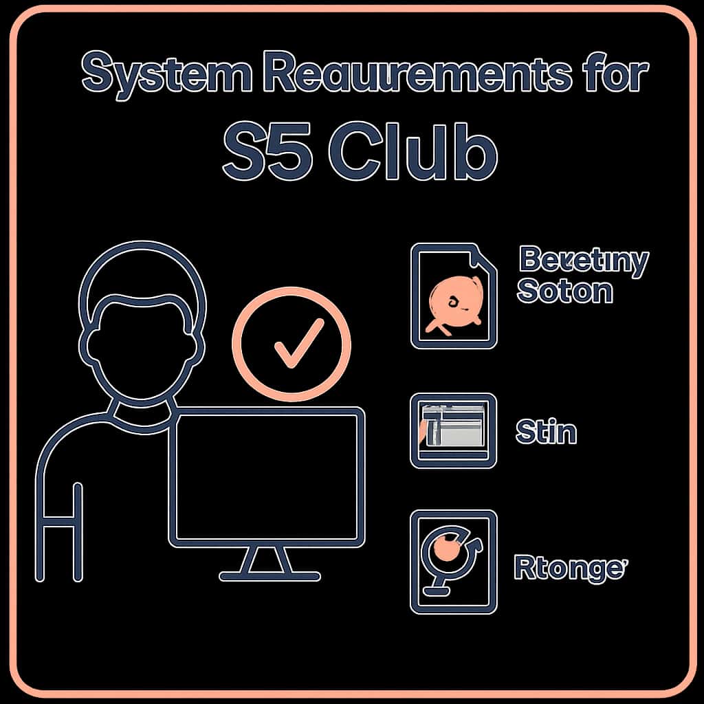 A diagram detailing the system requirements for 55 Club.